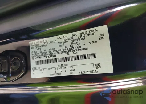 2023 Ford F-150 Xl z USA, uszkodzony, nr VIN 1FTMF1C5XPKF23151